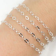 925 Sterling Silver Flat Rhomb Link Chain.